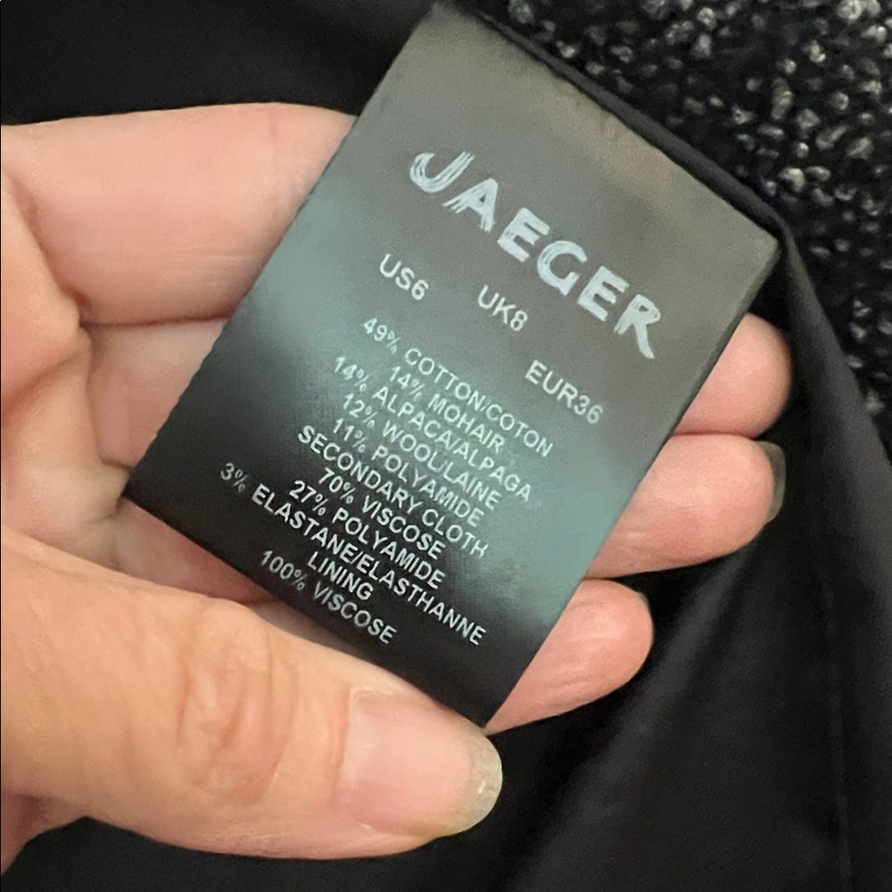 Jaeger Black Tweed Women's Blazer - Picture 6 of 8